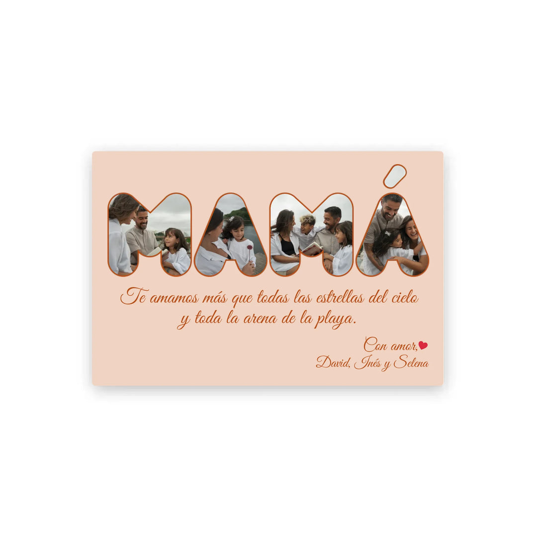 Mamá y mensaje - Lienzo Personalizado